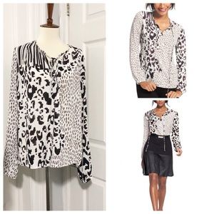 CAbi Skin Print Blouse M